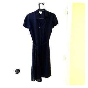 Silk pin striped dress